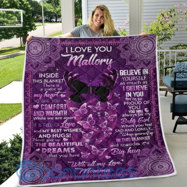 I Love You Mallory Butterfly Quilt Blanket Quilt Product Photo