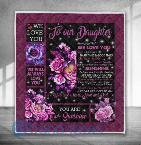I Love You To My Daughter Quilt Blanket Product Photo