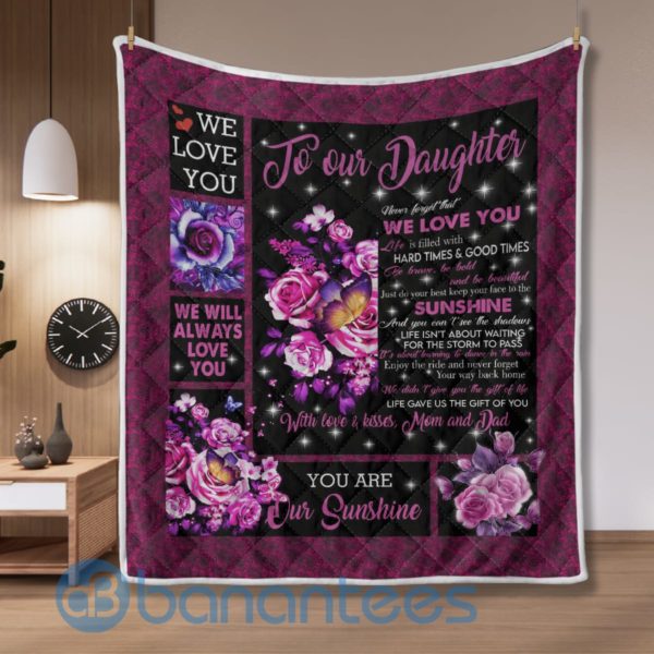 I Love You To My Daughter Quilt Blanket Product Photo