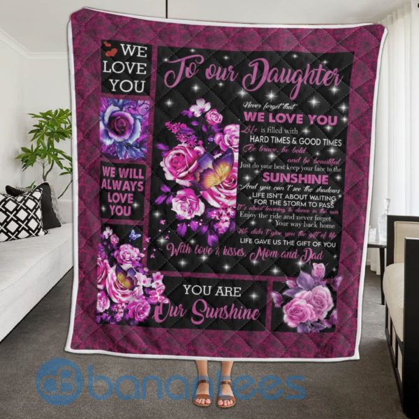 I Love You To My Daughter Quilt Blanket Product Photo