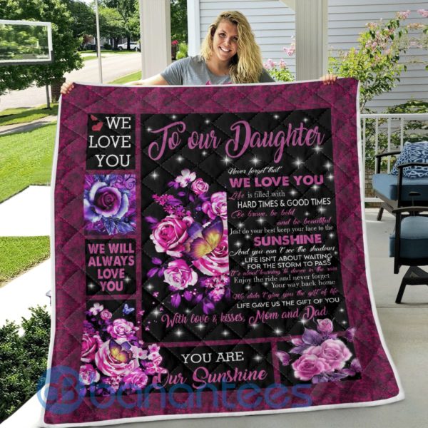 I Love You To My Daughter Quilt Blanket Product Photo