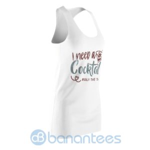 I Need a Cocktail Hold The Tail White Racerback Dress For Women Product Photo