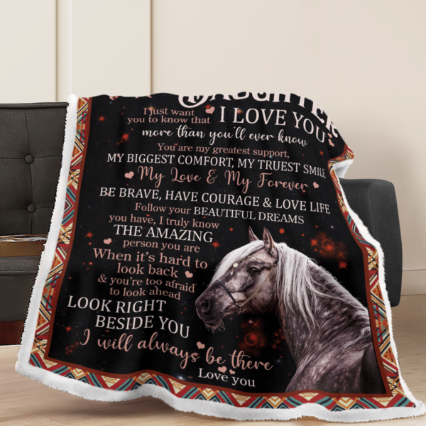 I Will Always Be There Hosre Sherpa Blanket Product Photo