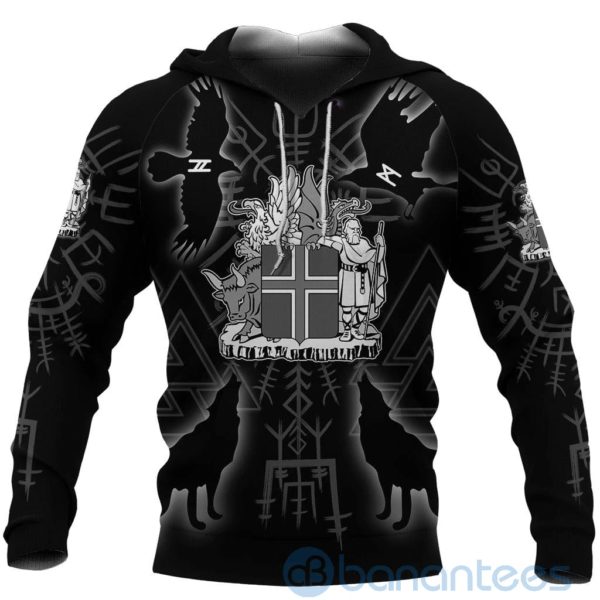 Iceland Coat of Arms Mix Viking All Over Printed 3D Hoodie Product Photo