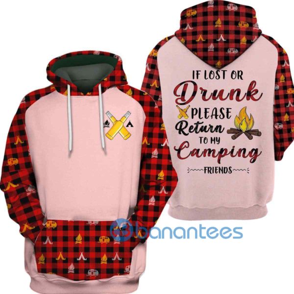 If Lost Or Drunk Camping All Over Print 3D Hoodie Product Photo