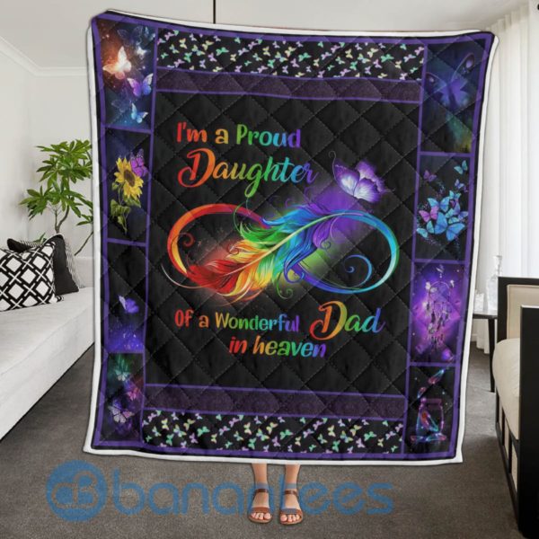 I'm A Proud Daughter Of A Wonderful Dad In Heaven Quilt Blanket Product Photo