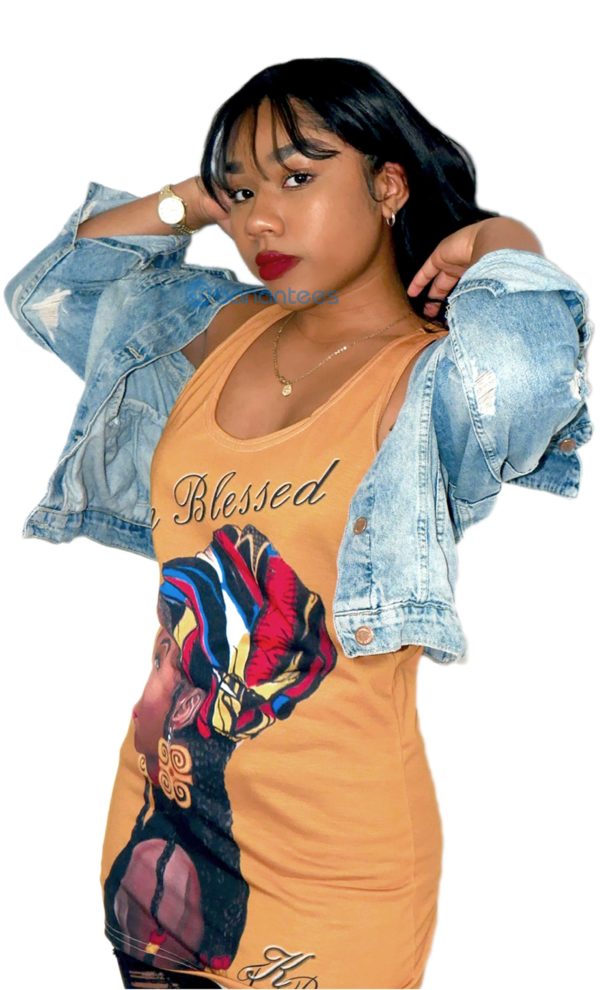 I'm Blessed Black Girl Racerback Dress For Women Product Photo