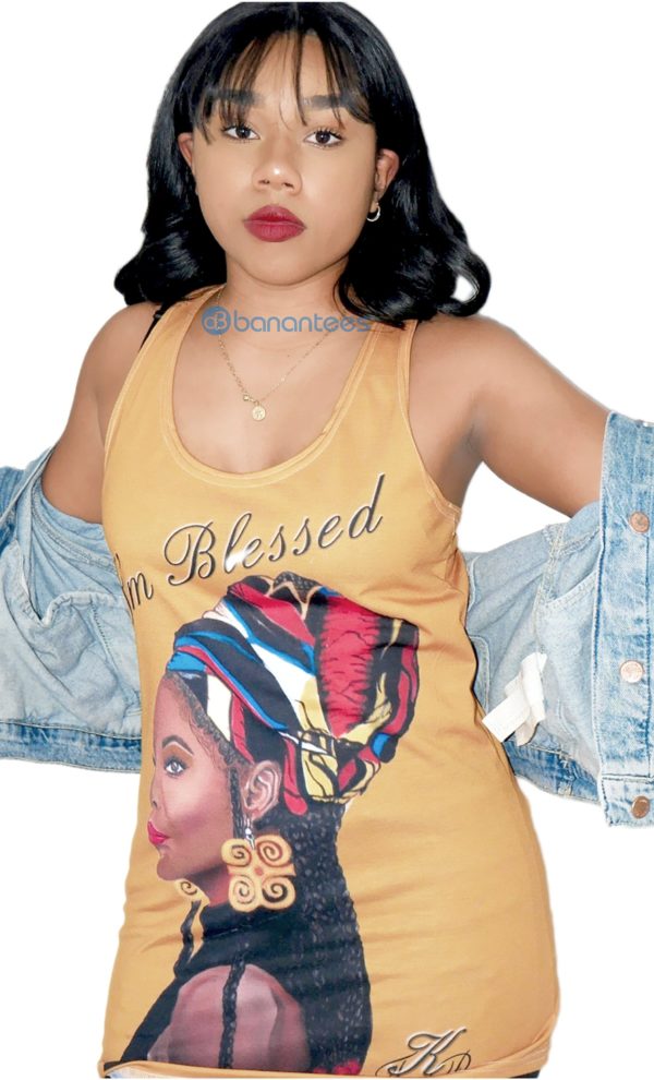 I'm Blessed Black Girl Racerback Dress For Women Product Photo