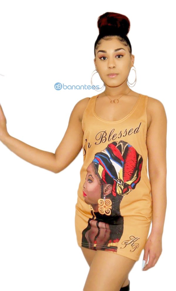 I'm Blessed Black Girl Racerback Dress For Women Product Photo