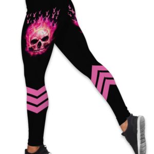 In October We Wear Pink Hollow Tank And Legging Outfit Product Photo