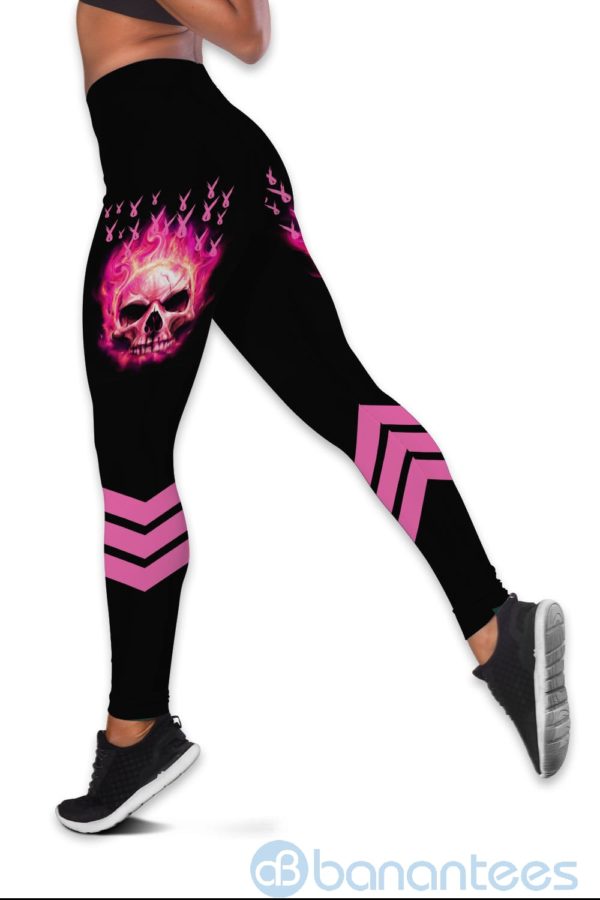 In October We Wear Pink Hollow Tank And Legging Outfit Product Photo