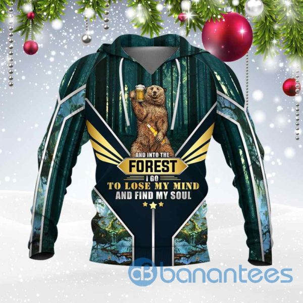 Into The Forest I Go To Lost My Mind And Find My Soul Bear All Over print 3D Zip Hoodie Product Photo