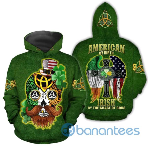 Irish American Skull St Patrick Day 3D Hoodie Product Photo