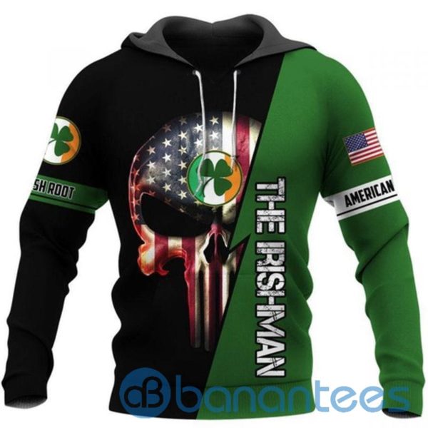 Irish Skull Us All Over Printing 3D Hoodie Product Photo