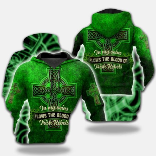 Irish Stpatrick Day Green All Over Print 3D Hoodie Product Photo