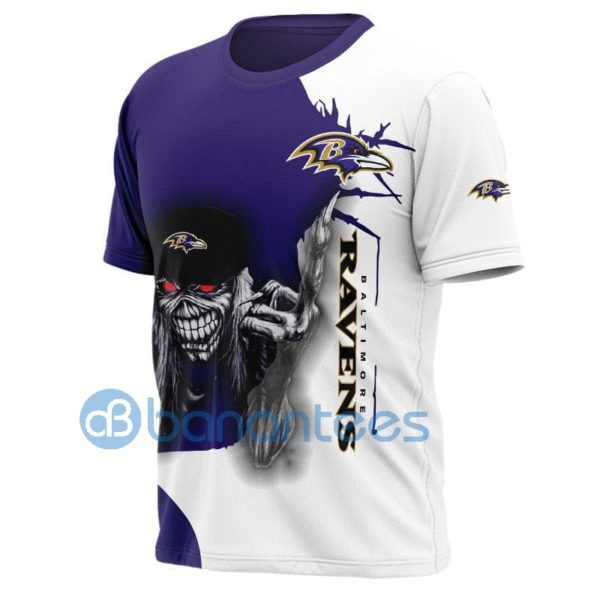 Iron Maiden Baltimore Ravens Full Printed 3D T Shirt Product Photo