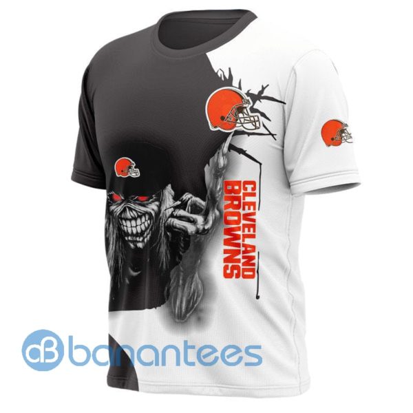Iron Maiden Cleveland Browns Full Printed 3D T Shirt For Men Product Photo