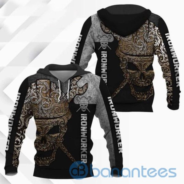 Iron Worker Style Skull Special All Over Print 3D Hoodie Product Photo