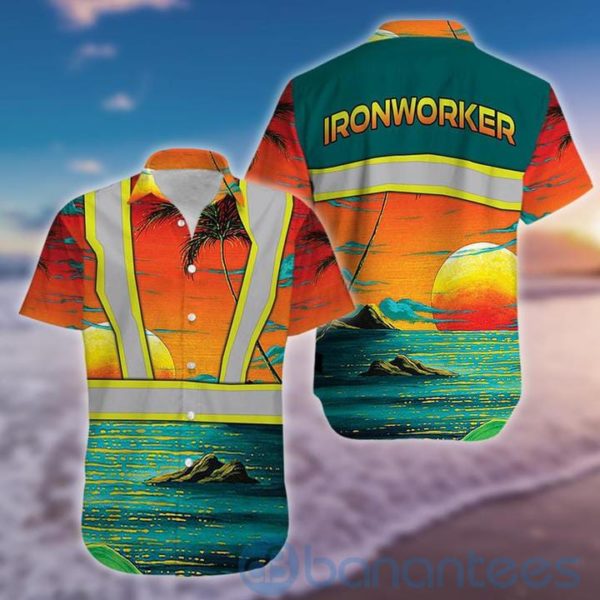Ironworker Uniform In The Beautiful Sunset Tropical Hawaiian Shirt Product Photo