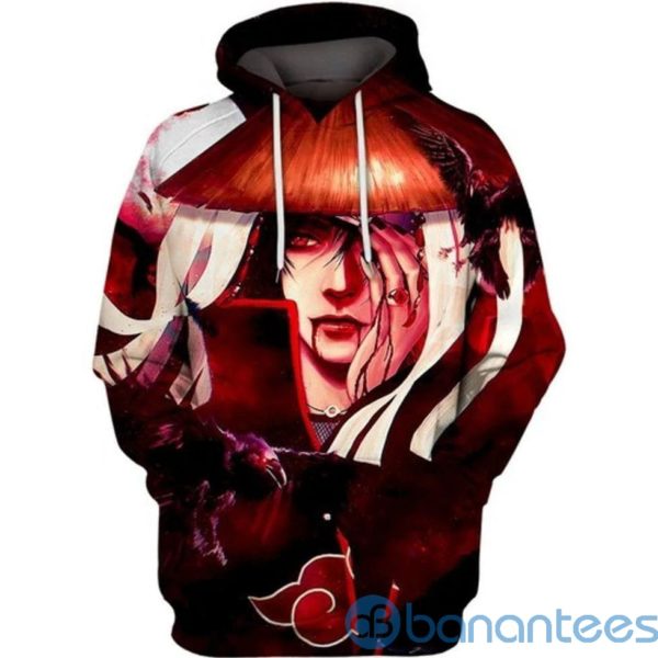 Itachi Akatsuki Blood Moon Naruto Anime All Over Print 3D Hoodie Product Photo