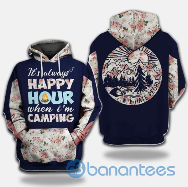 It's Always Happy Hour Camping All Over Print 3D Hoodie Product Photo