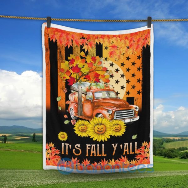 It's Fall Y'all Halloween Sherpa Blanket Product Photo