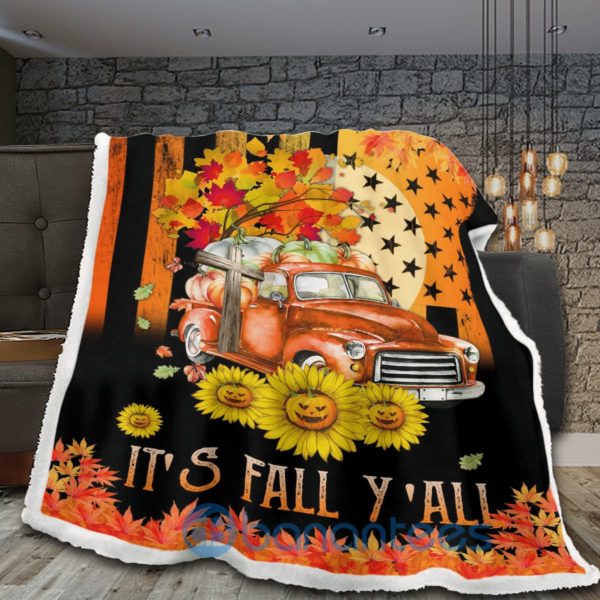 It's Fall Y'all Halloween Sherpa Blanket Product Photo