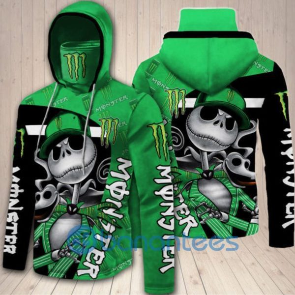 Jack Skellington And Dog Zero Monster Energy Logo Bandana 3D Hoodie Product Photo