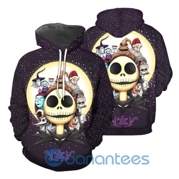 Jack Skellington And Other Characters The Nightmare Christmas 3D Hoodie Product Photo