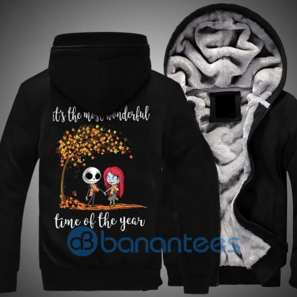 Jack Skellington And Sally The Nightmare Before 3D Fleece Zip Hoodie Product Photo