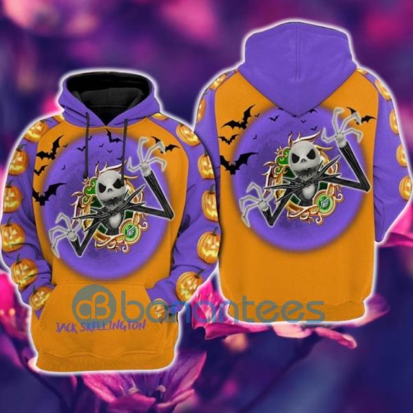 Jack Skellington Halloween Theme Over Print 3D Hoodie Product Photo