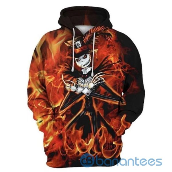 Jack Skellington On Fire Halloween Horror All Over Printed 3D Hoodie Product Photo