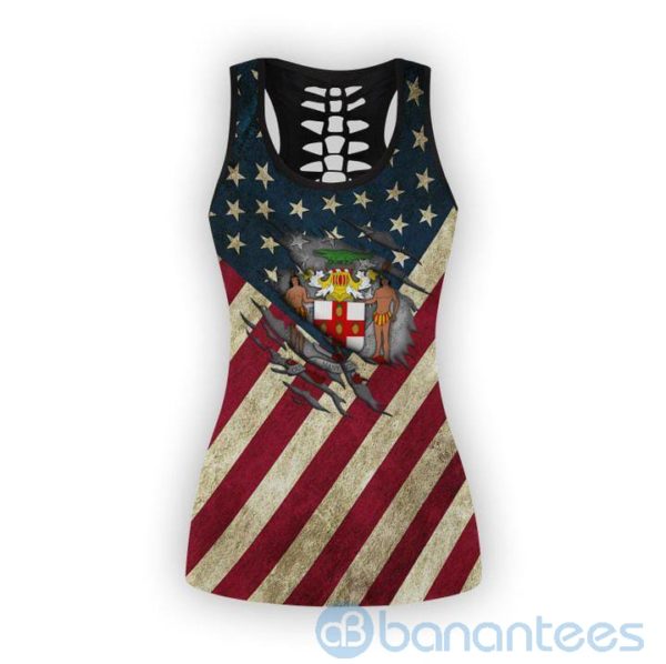 Jamaica Republic Flag Hollow Tank And Legging Outfit Product Photo