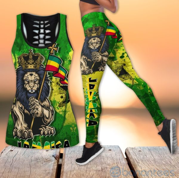 Jamaica Republic Lion Hollow Tank And Legging Outfit Product Photo