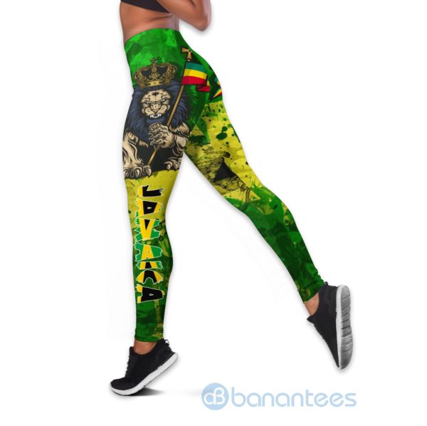 Jamaica Republic Lion Hollow Tank And Legging Outfit Product Photo