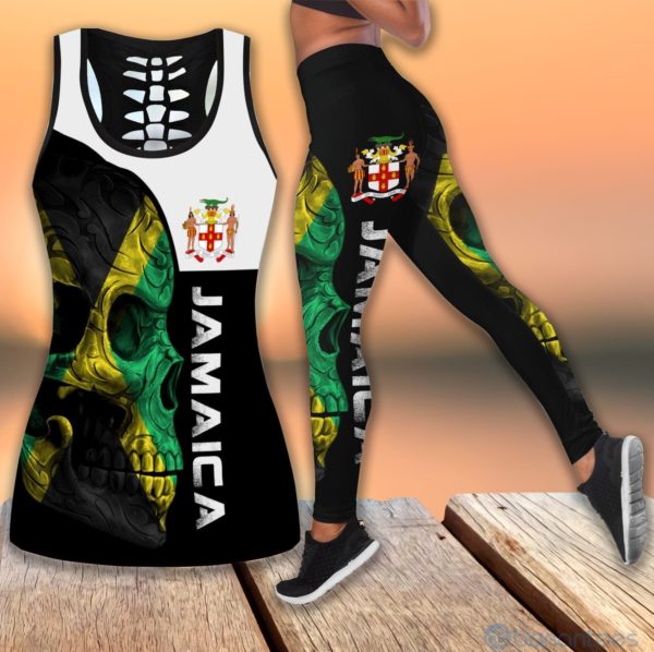 Jamaica Skull Hollow Tank And Legging Outfit Product Photo