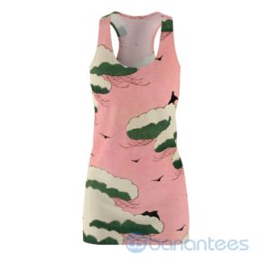 Japanese Woodcut Art Pink Racerback Dress For Women Product Photo