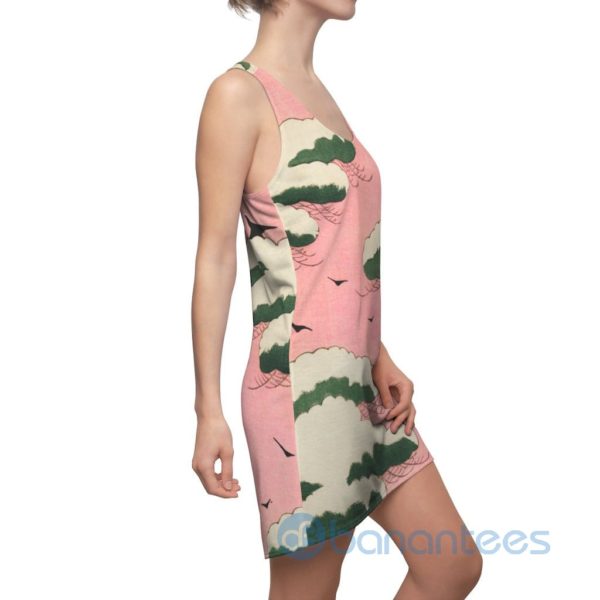 Japanese Woodcut Art Pink Racerback Dress For Women Product Photo