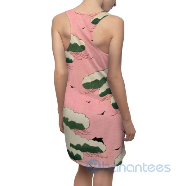 Japanese Woodcut Art Pink Racerback Dress For Women Product Photo