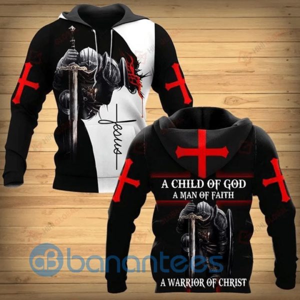 Jesus A Child Of God A Man Of Faith Full Over Printing 3D Hoodie Product Photo