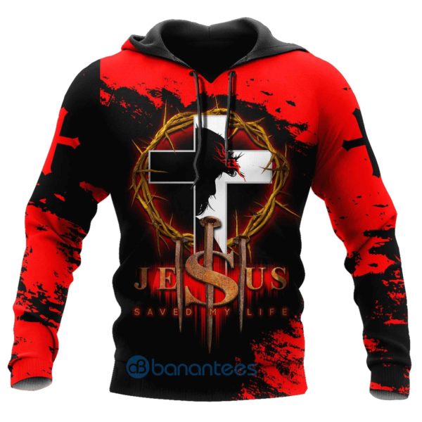 Jesus Christmas Red And Black All Over Printed 3D Hoodie Product Photo
