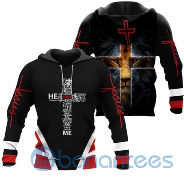 Jesus Cross Lion Design All Over Printed 3D Hoodie Product Photo