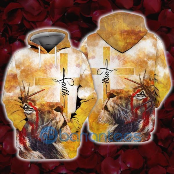 Jesus Faith The Cross Lion All Over Printed 3D Hoodie Product Photo