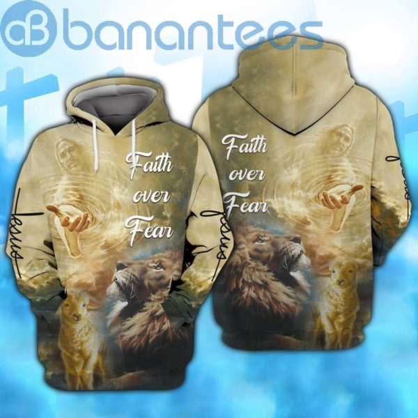 Jesus God Lion Faith Over Fear All Over Printed 3D Hoodie Product Photo