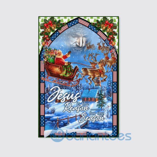 Jesus Is The Reason For The Season Merry Christmas Santa Claus Canvas Product Photo