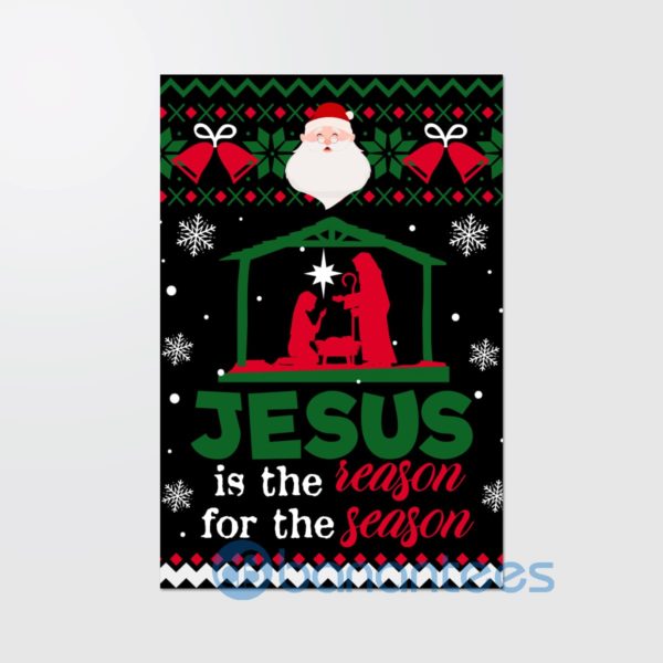 Jesus Is The Reason For The Season Merry Christmas Wall Art Canvas Product Photo