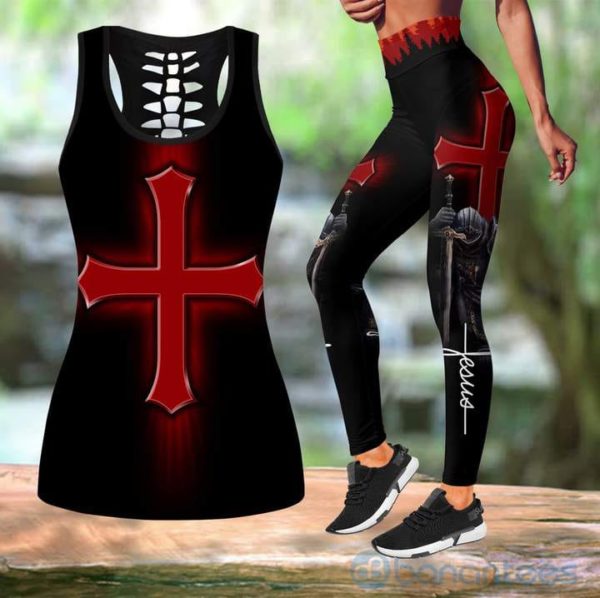 Jesus Knight Templar Hollow Tank And Legging Outfit Product Photo