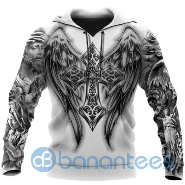 Jesus Lovers Tattoo White Background Full Printed 3D Hoodie Product Photo