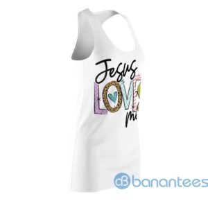 Jesus Loves Me White Racerback Dress For Women Product Photo
