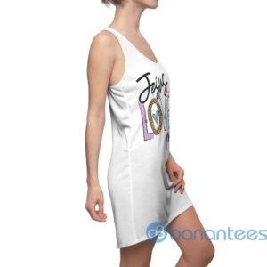Jesus Loves Me White Racerback Dress For Women Product Photo